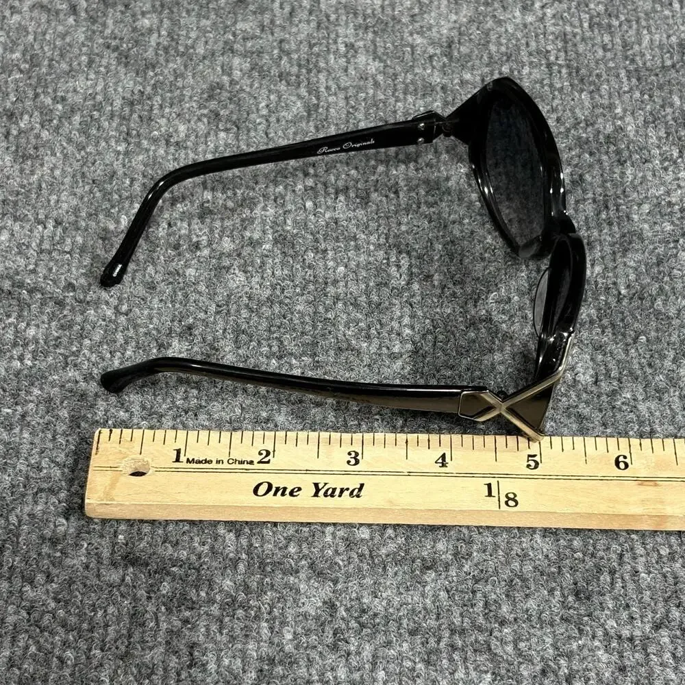 Rocco Originals Sunglasses Womens Black Oversized Geometric Gradient Gray UV